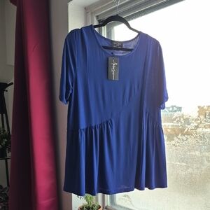 Chic Blue Short Sleeve Top by Abrand
